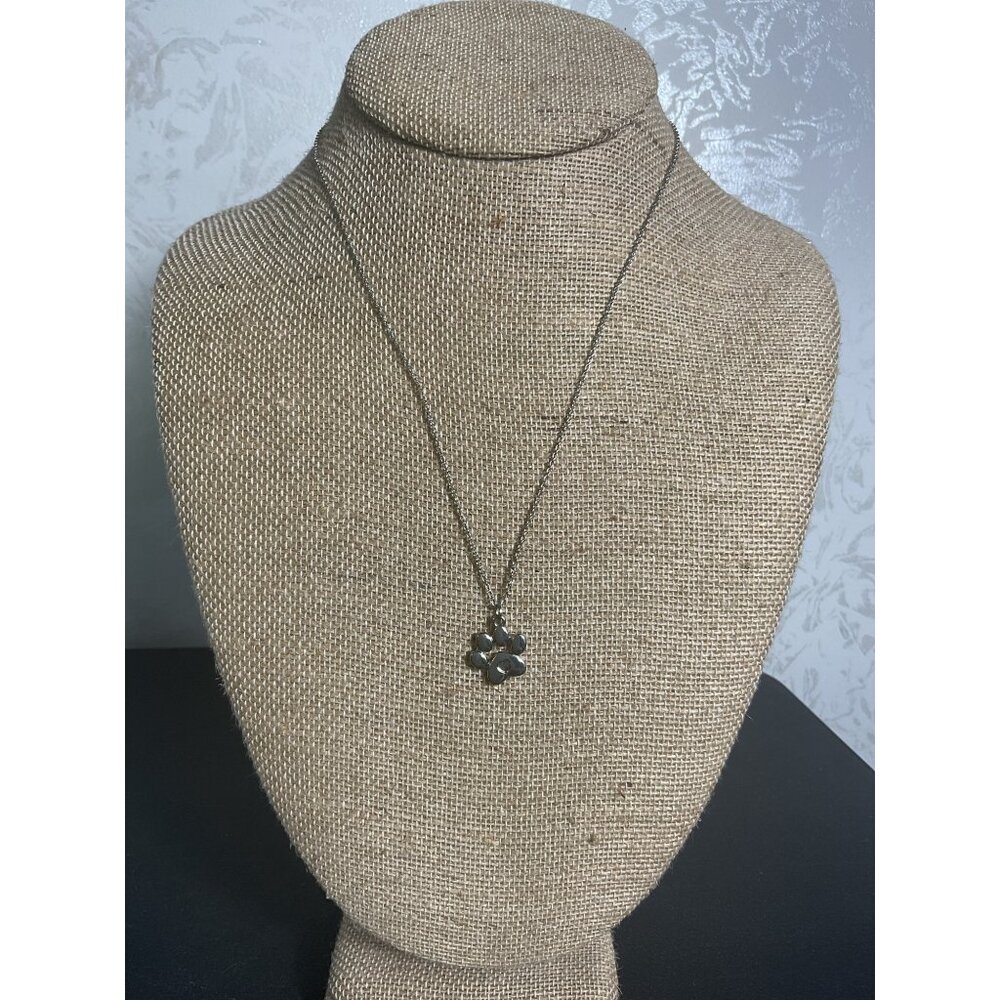 Paw Print Pendant Necklace With Lobster Clasp Chain